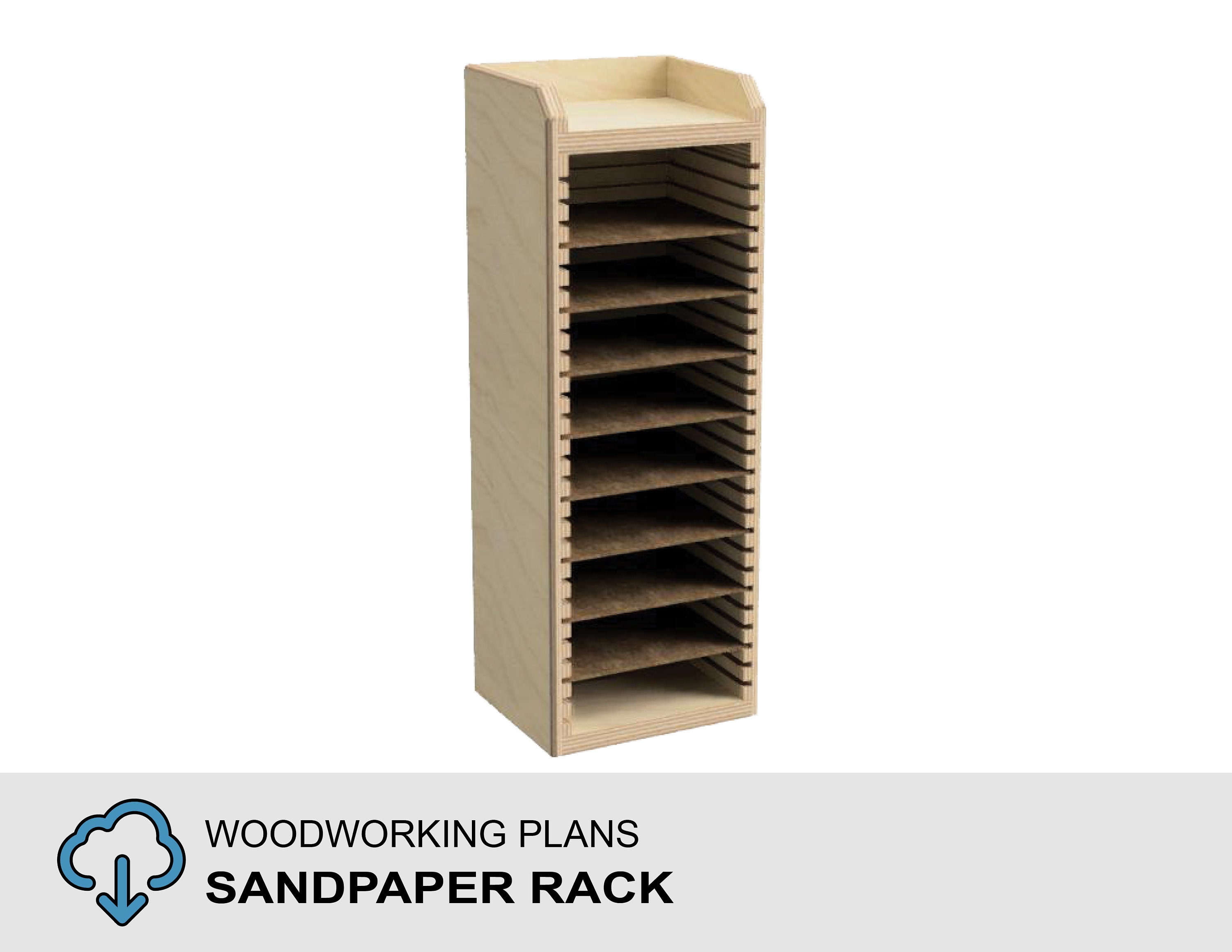 PDF Build Plans Sandpaper Storage Rack Shelf For 5 inch And 6 inch  Sandpaper, DIY Woodworking Plans Sandpaper Tool Organizer Shop Storage