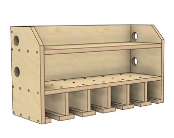Drill Holder Woodworking Plans: 6-Slot Power Tool Organizer (PDF)