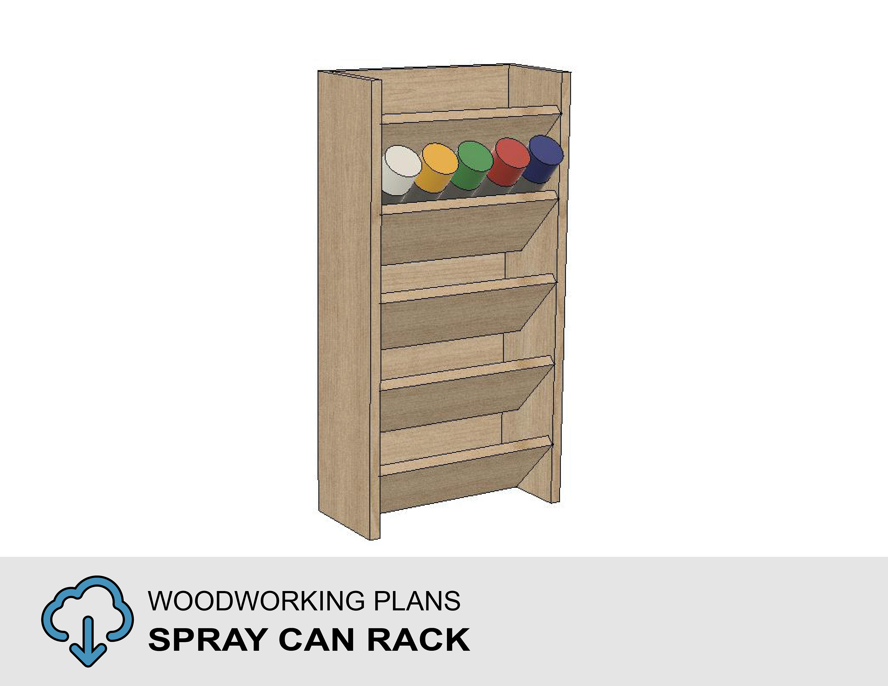 DIY Spray Paint Can Storage Rack Woodworking Plans DIY Etsy