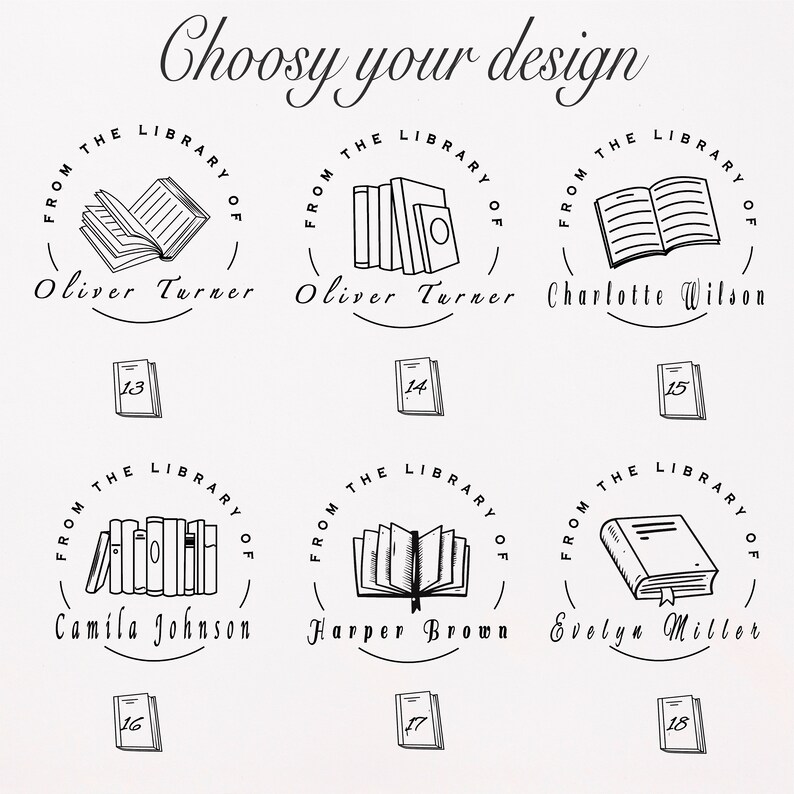 Custom From the Library of Book Stamp Personalized Book Etsy