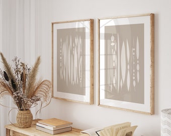 Abstract Beige Gallery Wall Art Set: Modern Minimalist Prints (Digital Download)