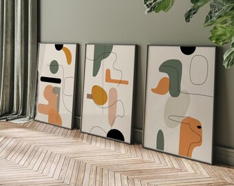 Abstract Colorful Gallery Set of 3 Prints Modern Aesthetic Set Printable Wall Art Colorful Wall Art Print Minimalist Poster Digital Download