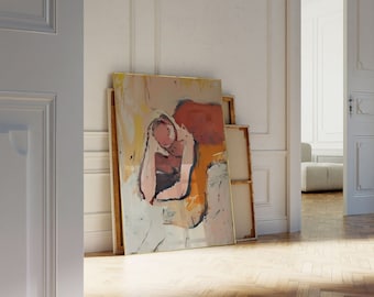 Abstract Woman Figure Art Print: Mid Century Portrait (Digital Download)