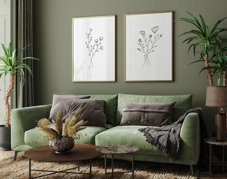 Enhance your space with a stunning set of Flower Line Art Prints – a collection of 3 exquisite Floral Prints that radiate elegance and charm, perfect for Flower Wall Art enthusiasts