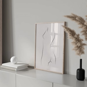 Woman Line Art Print Set of 3 Minimalist Wall Decor Body Line Art Woman ...