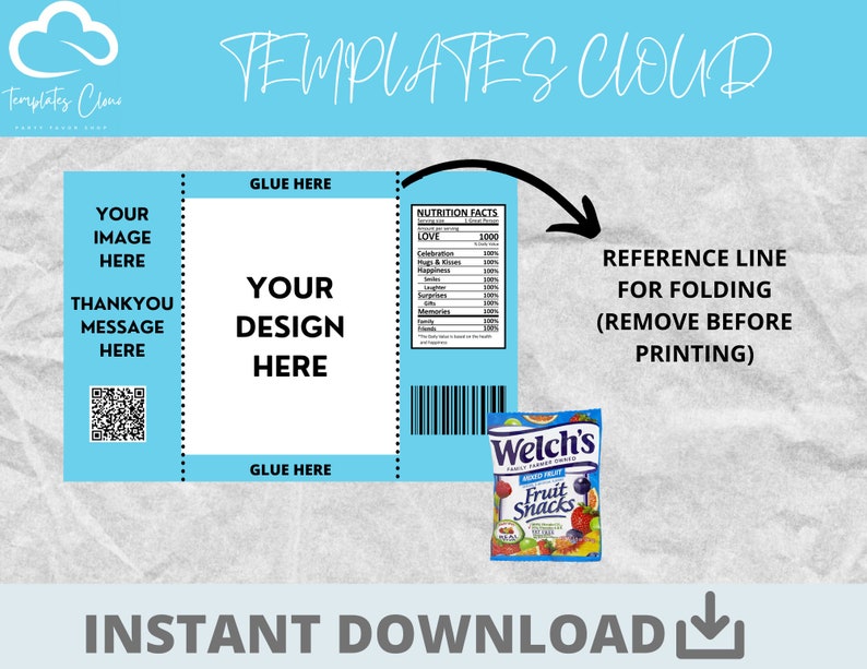Fruit Snack Template Fruit Snacks Wrapper Fruit Snack Label Etsy