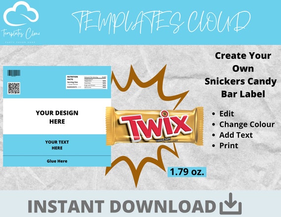 Twix Wrapper Twix Bar Wrapper Template Printable Wrapper - Etsy
