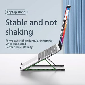Support de tablette pour ordinateur portable en aluminium, support de  refroidissement surélevé pliable, style : triangle fantaisie