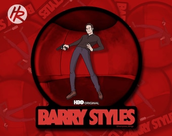 Barry Styles Vinyl Waterpoof Sticker, Funny Barry Berkman HBO Harry Styles, Printed Illustration, Bill Hader, Fine Line Gene Cousineau