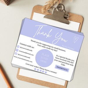Editable Business Thank You Card Template | Business Thank You Card | Printable Thank You Cards | Editable Packaging Insert Note | Editable