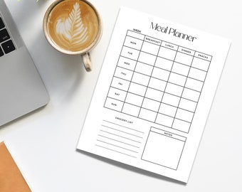 Weekly Meal Planner | Meal Planner Printable | Mon-Sun Meal Planning | Meal Planning | Weekly Meal Planner Printable | A4 & US Letter Size
