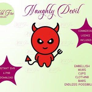 Naughty wicked devil halloween SVG, kawaii devil, Cricut cut file, SVG, PNG, cut files, Digital download