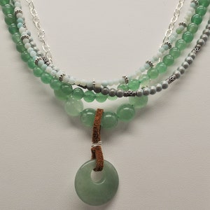 Aventurine and sterling silver necklace.