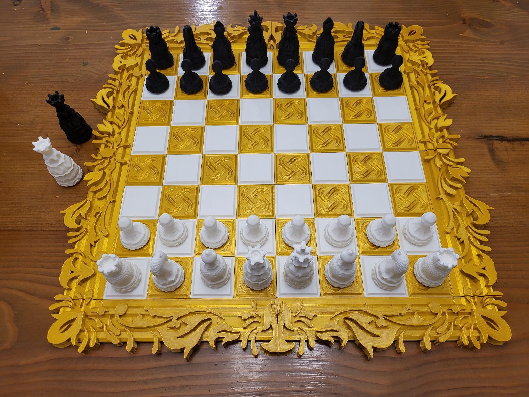 Hexchess 2 Custom Chess Board and Pieces Etsy