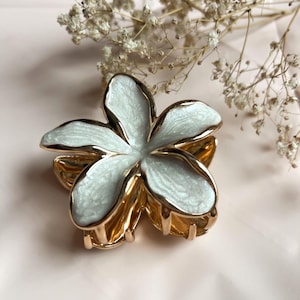Flower Hair Clip Metal Hair Clip Claw Large Size Hair Accessories For Women floral clip boho wedding hairstyle accessory romantic Old Money