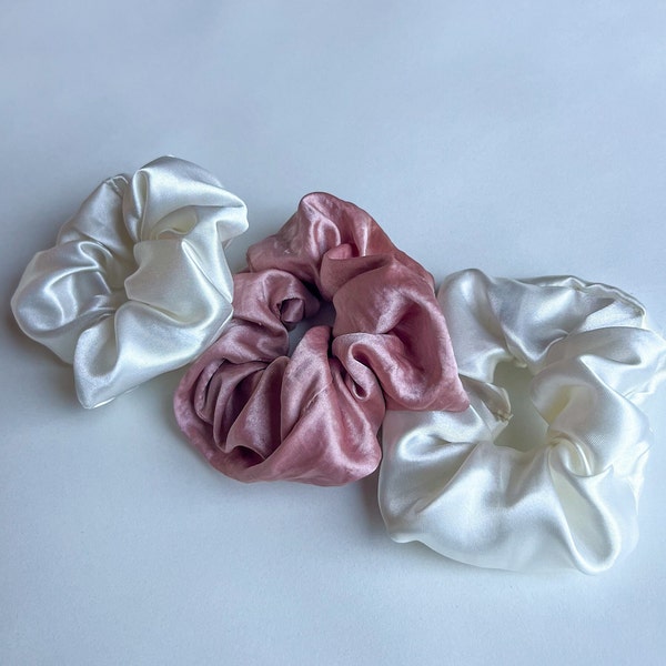 Silk Scrunchie, Scrunchie SET, Silk Scrunchies, hair accessories, hair clip, hair grip, hair tie, custom scrunchie