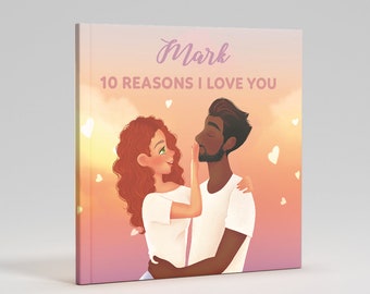 10 Razones por las que te amo, Libro de amor personalizado, Regalo de San Valentín, Regalo personalizado para novio, Regalo para marido, San Valentín.