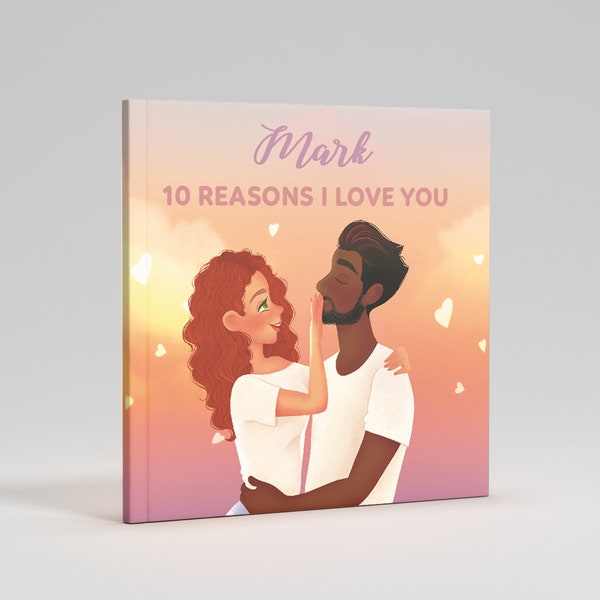 10 Gründe, warum ich dich liebe, personalisiertes Liebesbuch, Valentinstag Geschenk, personalisiertes Geschenk für Freund, Geschenk für Ehemann, Valentinstag.