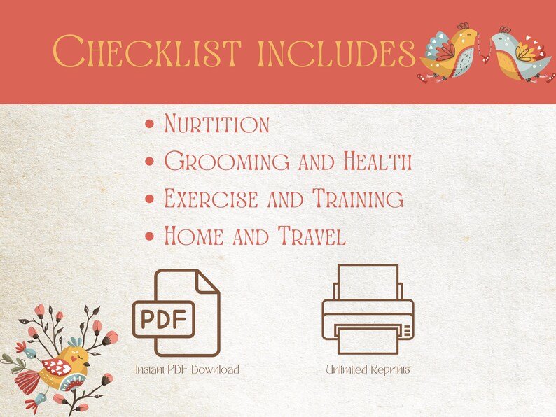 Cat Care Essentials Checklist Printable Pet Supply List New Etsy