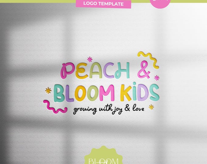 Rainbow Logo Design Template Canva - Editable Logo Design - Flower Star ...