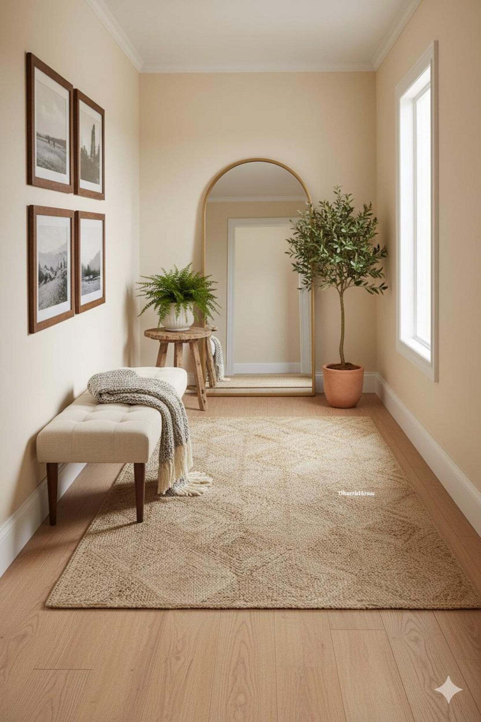 Diamond Pattern Natural Jute Rug :jute Braided Rug Bohemian Rectangular ...