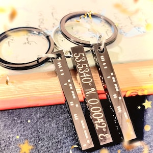 Personalised Morse Code Secret Message Keychain,Customise Text or  Morse code, Gift for Couples Personalized Morse Code Custom Engrave Gift