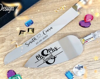 Juego de palas para tartas grabadas y personalizadas, regalo de aniversario de boda