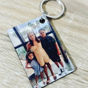 Personalized Photo Keyring: Daddy Drive Safe Charm, Custom Text Gift