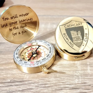 Perfect Gift Personalised Engraved Any Text Logo Photo Brass Compass,Glow In Dark Compass Perfect For Outdoor Camping & Hiking