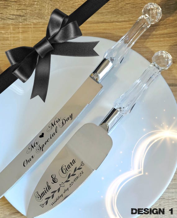 WEDDINGSTAR Couteau à gâteau et service – Plaqué argent avec WEDDINGSTAR Couteau à gâteau et service – Plaqué argent avec