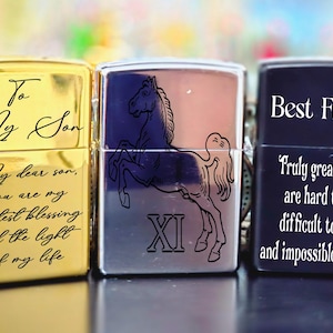 Personalised Engraved Windproof Lighters, Engraved Any Logos, Text, Photo.Perfect lighter Gift For Friends & Family for Every Occasion.