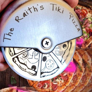 Personalised Stainless Steel Roller Round Pizza Cutter, Perfect Gift