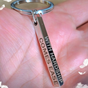 Personalized Engraved Bar Keychain, Custom Secret Message Keepsake