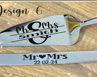 Juego de palas para tartas grabadas y personalizadas, regalo de aniversario de bodas