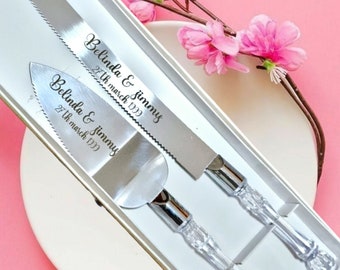 Wedding Cake Server Set, Personlised Cake server Set for Wedding Birthday Anniversary Parties For All Occasions,Cake Cutting Gift Set