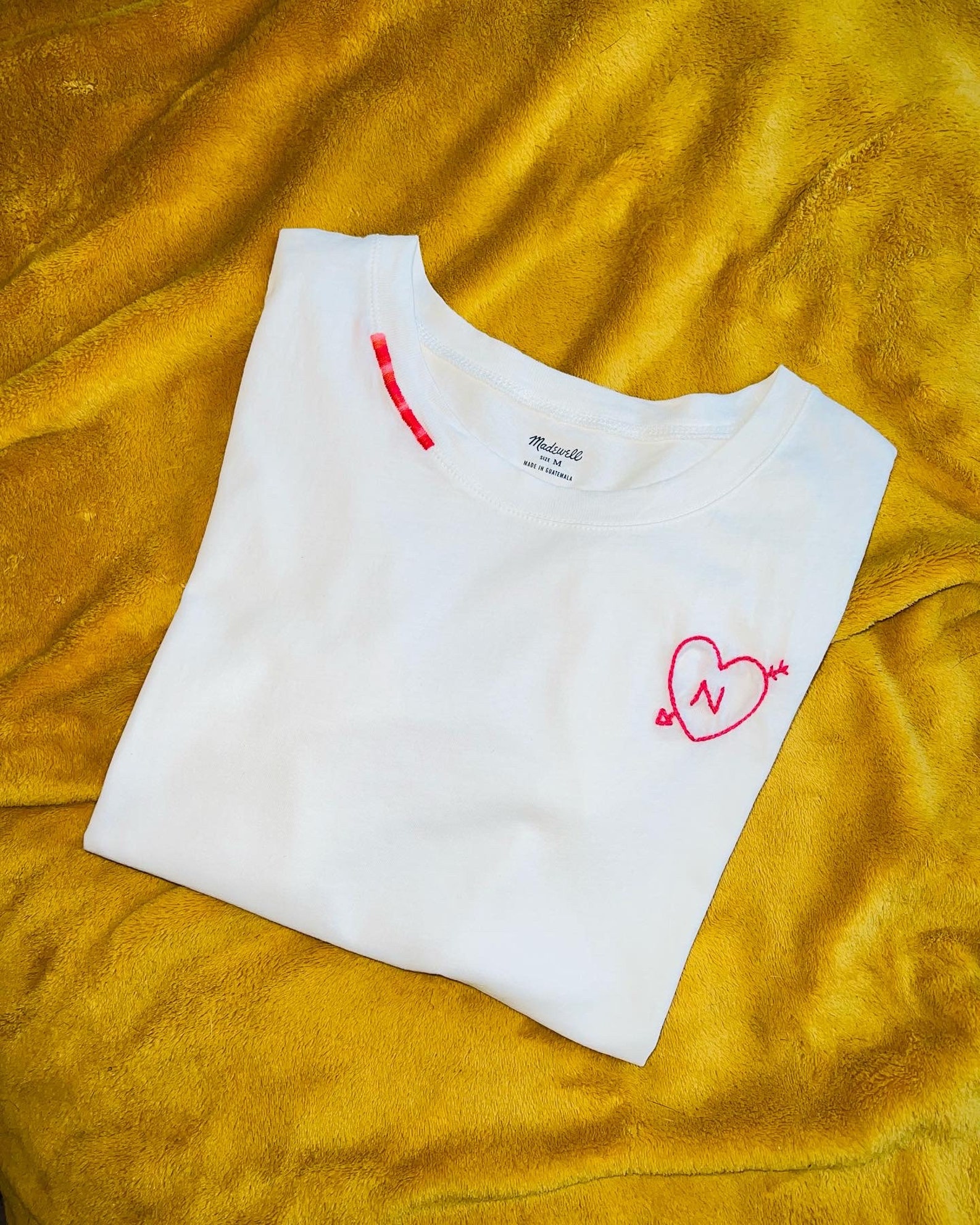 Personalized Hand Stitched Custom Women's T Shirt Heart - Etsy