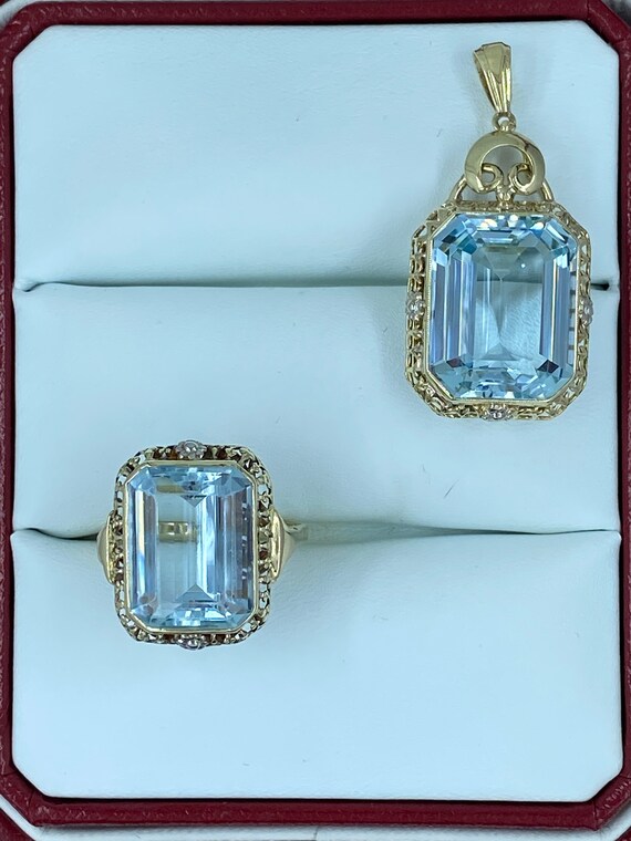 Antique Edwardian Aquamarine Set *VERY RARE* - image 6