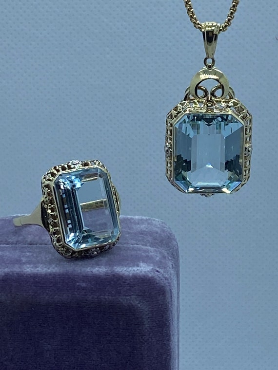 Antique Edwardian Aquamarine Set *VERY RARE* - image 1