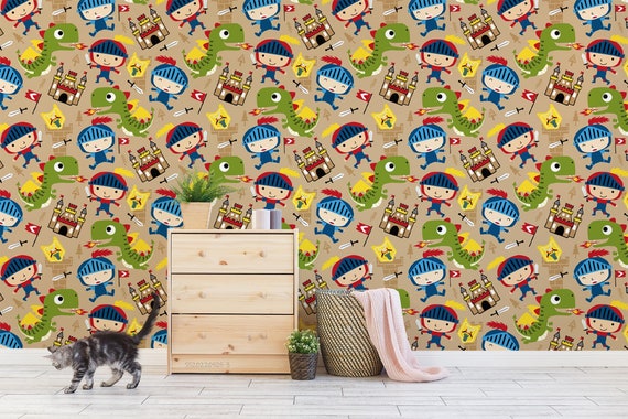 Cartoon Boy Girl Castle 3D Wallpaper Peel and Stick Removable - Etsy