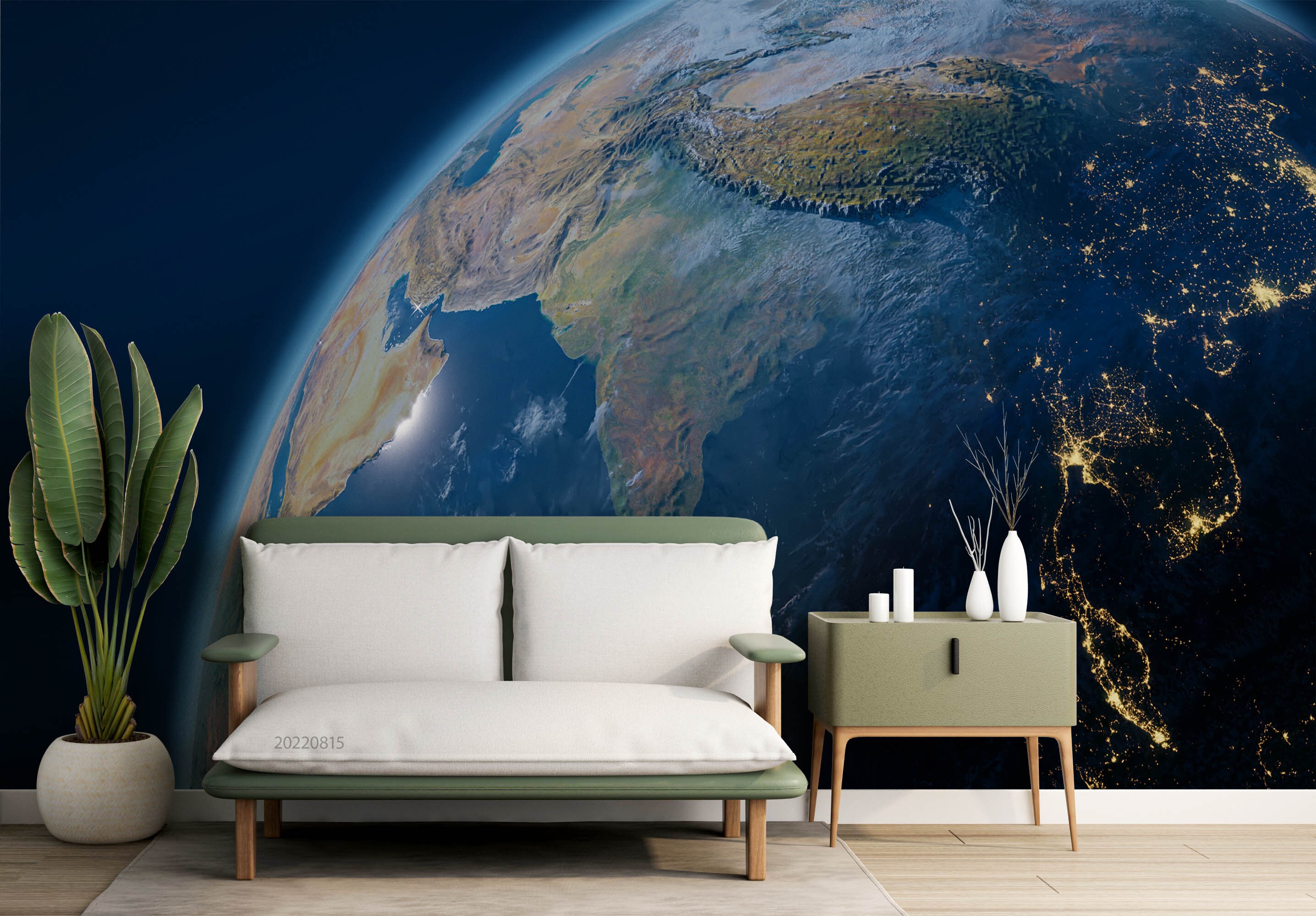 Blue Space Earth 3D Wallpaper Peel and Stick Removable - Etsy