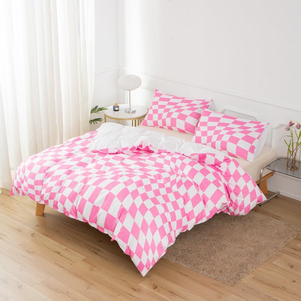 Pink Geometric Duvet Cover Etsy Australia