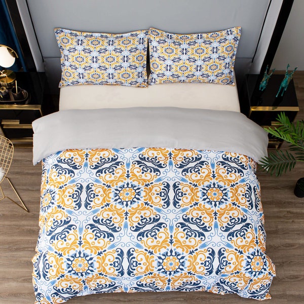 Yellow Geometric Duvet Cover Etsy
