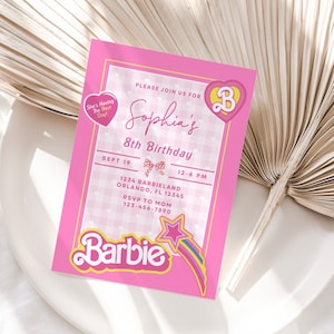 Doll Party Invitation | Doll Birthday Party | Hot Pink Birthday Party Invitation | Pink Doll Birthday Invitation | Doll Invitation| Template