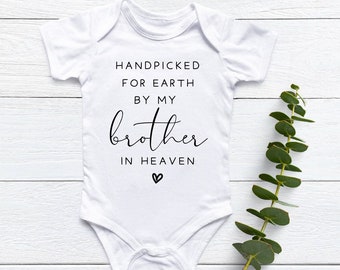 Baby Announcement, Handpicked for Earth by my Brother in Heaven, SVG + PNG Design