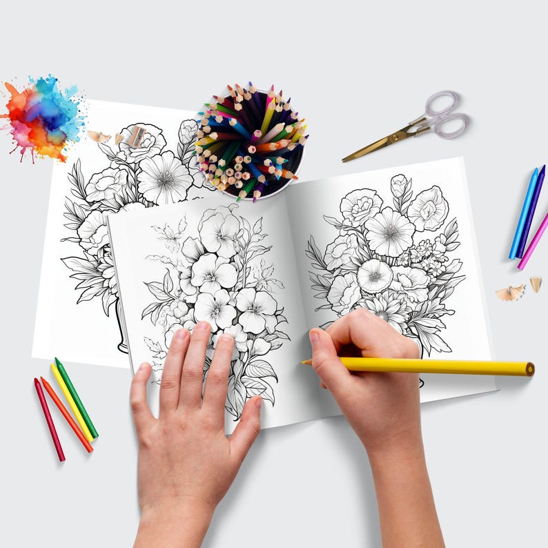 Mindfulness Flowers Coloring Pages Coloring Relaxation Anxiety Relief