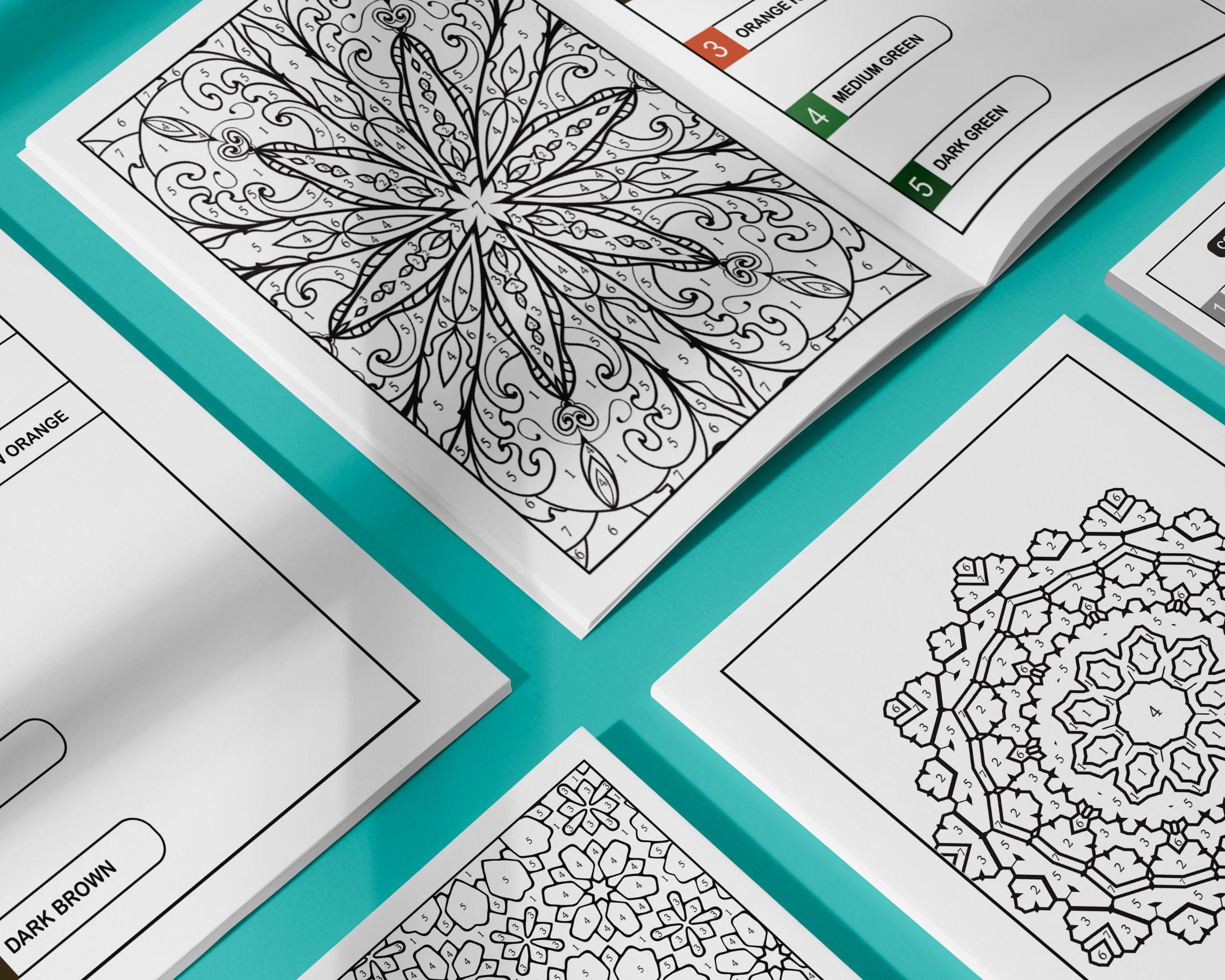 Relaxing Color by Number Book: Adult Coloring Pages (PDF Download) - Etsy