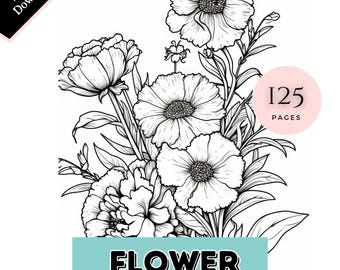 Blumen-Malvorlagen | 125 druckbare Blumen-Malvorlagen zur Entspannung, Achtsamkeit und zum Stressabbau