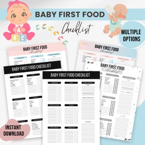 Checklist babyvoeding, babyvoeding-tracker, leg elke hap vast met onze schattige checklist en tracker babyvoeding, pdf-bestand First Food Journey Tracker