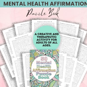 Psychische Gesundheit Affirmation Wortsuchrätsel Buch (Digital PDF)