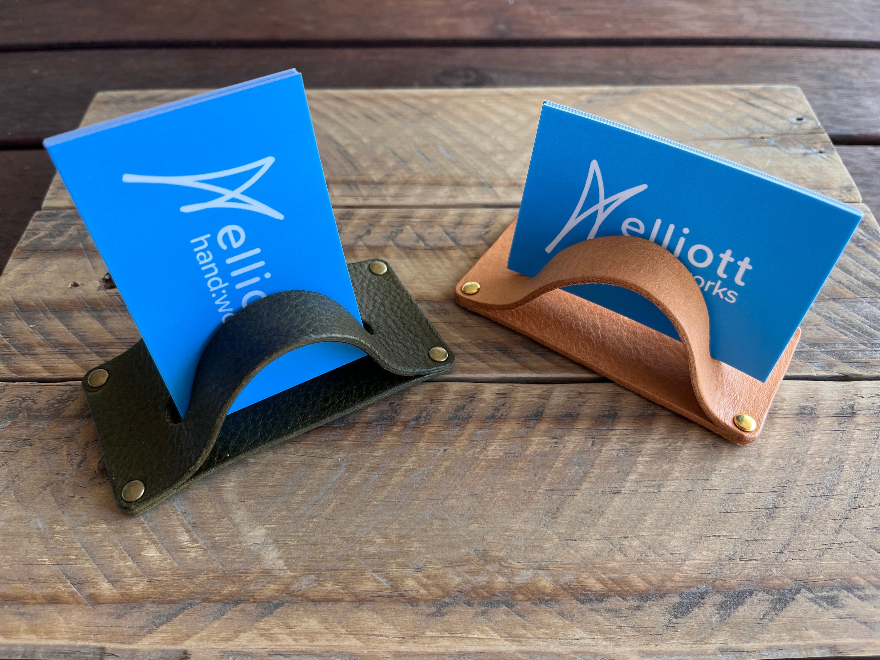 Leather Business Card Holder Office Desk Accessory Etsy